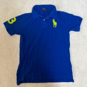Youth L Blue Polo Collared T-shirt